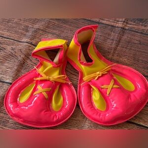 Bright Pink and Yellow Clown‎ Shoes